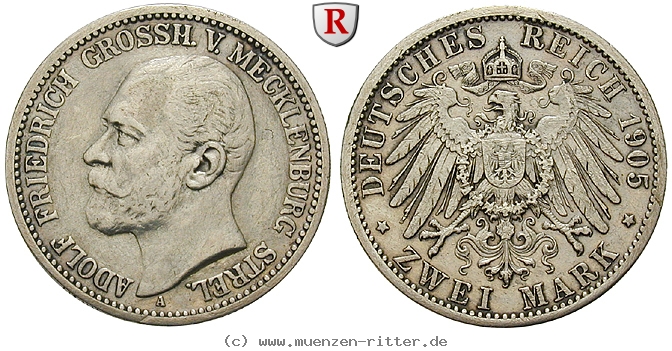 Klicken Sie auf das Bild um es auf Ihrem Rechner zu speichern deutsches-kaiserreich-adolf-friedrich-v-2-mark/100904.jpg