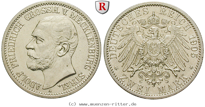 Klicken Sie auf das Bild um es auf Ihrem Rechner zu speichern deutsches-kaiserreich-adolf-friedrich-v-2-mark/53367.jpg