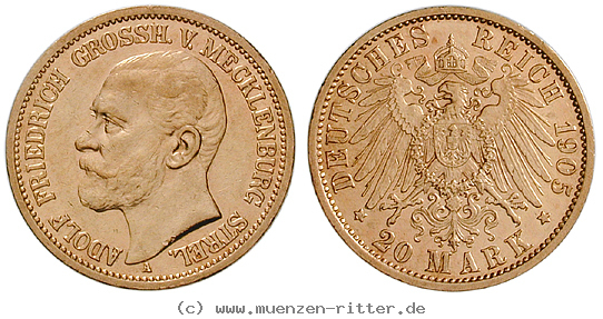 Klicken Sie auf das Bild um es auf Ihrem Rechner zu speichern deutsches-kaiserreich-adolf-friedrich-v-20-mark/16193.jpg