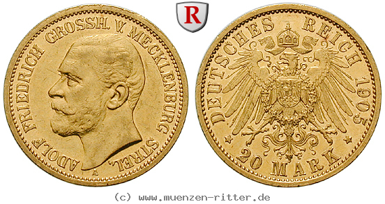 Klicken Sie auf das Bild um es auf Ihrem Rechner zu speichern deutsches-kaiserreich-adolf-friedrich-v-20-mark/33123.jpg