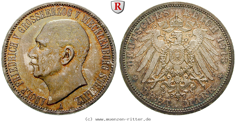 Klicken Sie auf das Bild um es auf Ihrem Rechner zu speichern deutsches-kaiserreich-adolf-friedrich-v-3-mark/71051.jpg