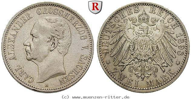 deutsches-kaiserreich-carl-alexander-2-mark/35070.jpg