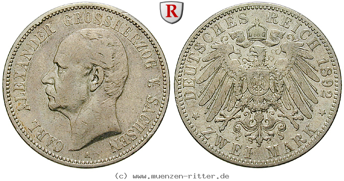 deutsches-kaiserreich-carl-alexander-2-mark/94820.jpg
