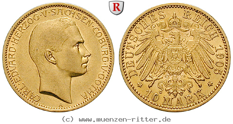 Klicken Sie auf das Bild um es auf Ihrem Rechner zu speichern deutsches-kaiserreich-carl-eduard-10-mark/71587.jpg
