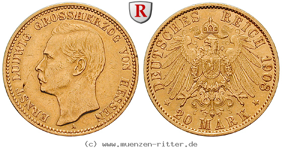 Klicken Sie auf das Bild um es auf Ihrem Rechner zu speichern deutsches-kaiserreich-ernst-ludwig-20-mark/98930.jpg