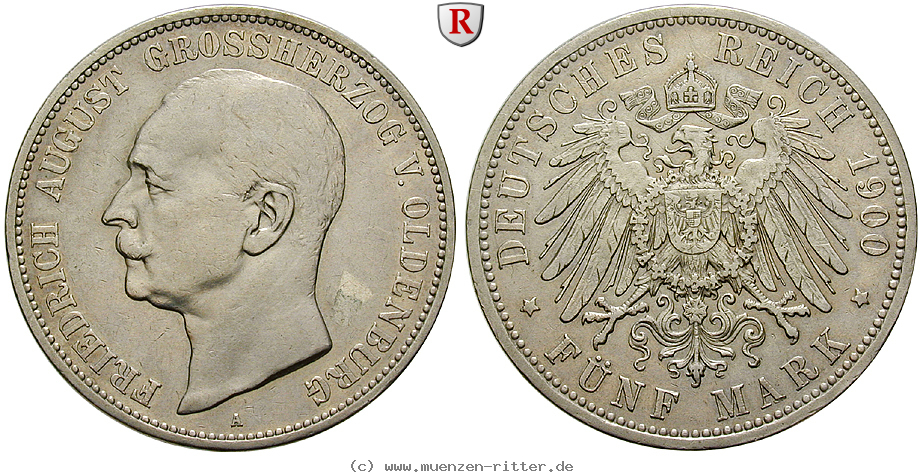 Klicken Sie auf das Bild um es auf Ihrem Rechner zu speichern deutsches-kaiserreich-friedrich-august-5-mark/104001.jpg