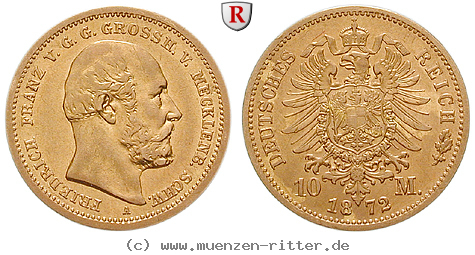 Klicken Sie auf das Bild um es auf Ihrem Rechner zu speichern deutsches-kaiserreich-friedrich-franz-ii-10-mark/102200.jpg