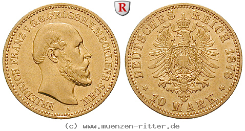 Klicken Sie auf das Bild um es auf Ihrem Rechner zu speichern deutsches-kaiserreich-friedrich-franz-ii-10-mark/57930.jpg