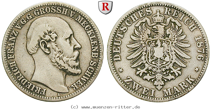 Klicken Sie auf das Bild um es auf Ihrem Rechner zu speichern deutsches-kaiserreich-friedrich-franz-ii-2-mark/12102.jpg