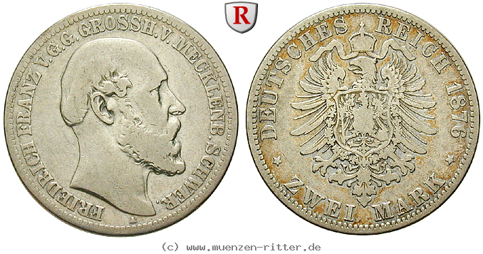Klicken Sie auf das Bild um es auf Ihrem Rechner zu speichern deutsches-kaiserreich-friedrich-franz-ii-2-mark/57172.jpg