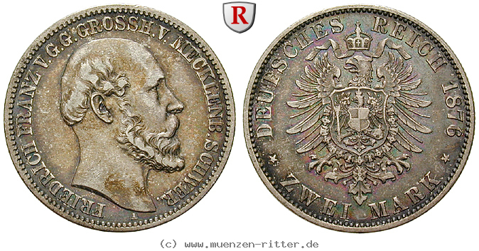 Klicken Sie auf das Bild um es auf Ihrem Rechner zu speichern deutsches-kaiserreich-friedrich-franz-ii-2-mark/95663.jpg