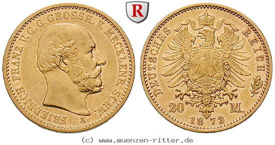 Klicken Sie auf das Bild um es auf Ihrem Rechner zu speichern deutsches-kaiserreich-friedrich-franz-ii-20-mark/57929.jpg
