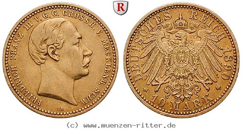 Klicken Sie auf das Bild um es auf Ihrem Rechner zu speichern deutsches-kaiserreich-friedrich-franz-iii-10-mark/103407.jpg