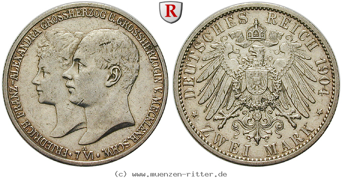 Klicken Sie auf das Bild um es auf Ihrem Rechner zu speichern deutsches-kaiserreich-friedrich-franz-iv-2-mark/60254.jpg