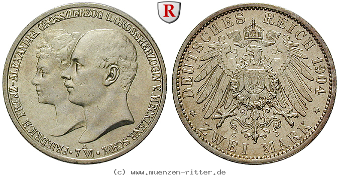Klicken Sie auf das Bild um es auf Ihrem Rechner zu speichern deutsches-kaiserreich-friedrich-franz-iv-2-mark/96116.jpg