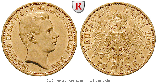 deutsches-kaiserreich-friedrich-franz-iv-20-mark/57936.jpg
