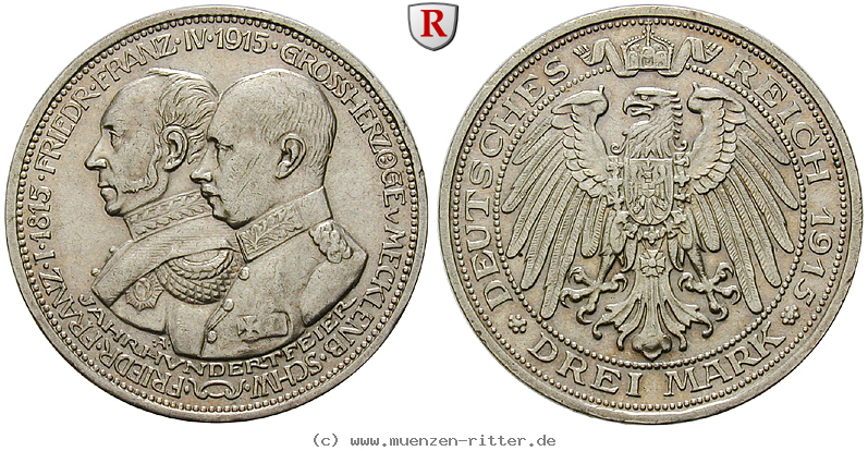 Klicken Sie auf das Bild um es auf Ihrem Rechner zu speichern deutsches-kaiserreich-friedrich-franz-iv-3-mark/102808.jpg