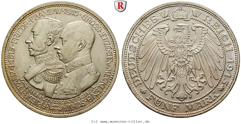 Klicken Sie auf das Bild um es auf Ihrem Rechner zu speichern deutsches-kaiserreich-friedrich-franz-iv-5-mark/88029.jpg