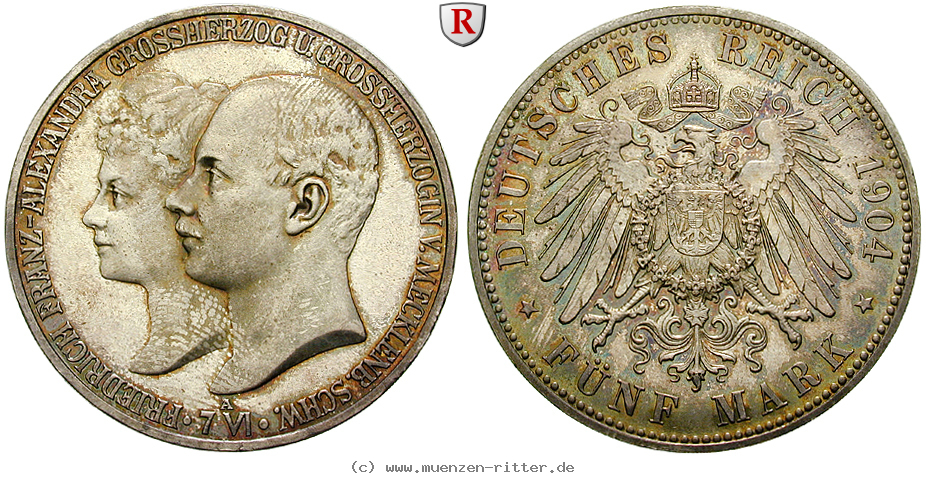 Klicken Sie auf das Bild um es auf Ihrem Rechner zu speichern deutsches-kaiserreich-friedrich-franz-iv-5-mark/90454.jpg