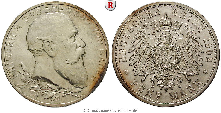 Klicken Sie auf das Bild um es auf Ihrem Rechner zu speichern deutsches-kaiserreich-friedrich-i-5-mark/100002.jpg