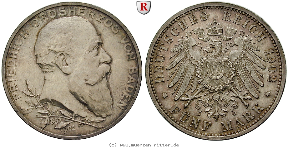 Klicken Sie auf das Bild um es auf Ihrem Rechner zu speichern deutsches-kaiserreich-friedrich-i-5-mark/101605.jpg