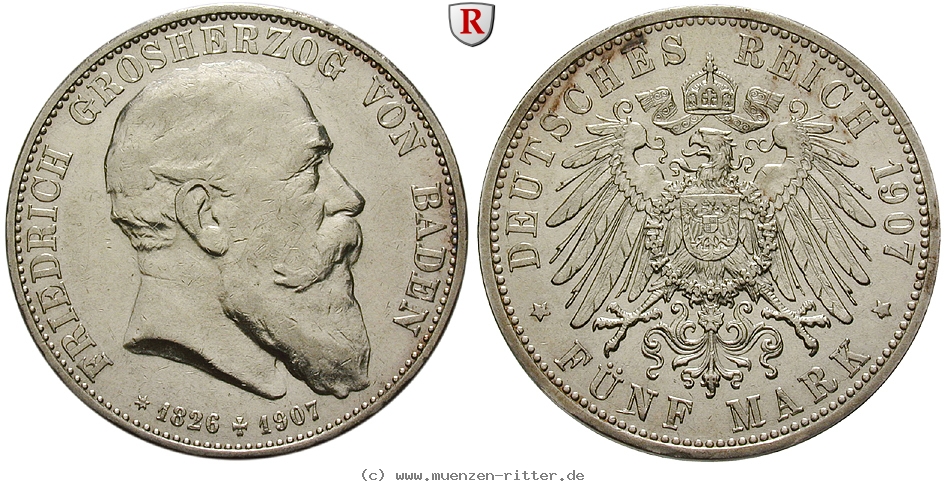 Klicken Sie auf das Bild um es auf Ihrem Rechner zu speichern deutsches-kaiserreich-friedrich-i-5-mark/101649.jpg