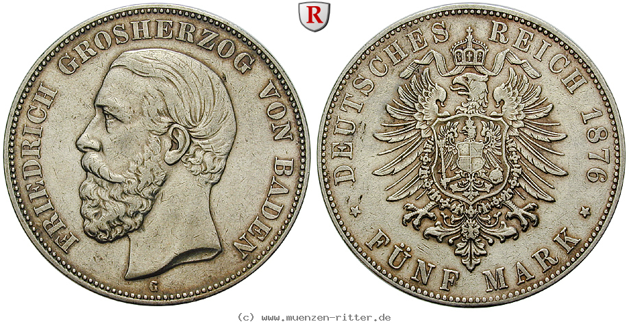 Klicken Sie auf das Bild um es auf Ihrem Rechner zu speichern deutsches-kaiserreich-friedrich-i-5-mark/103993.jpg