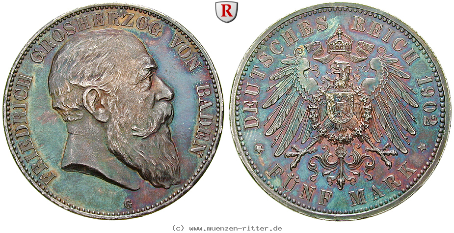 Klicken Sie auf das Bild um es auf Ihrem Rechner zu speichern deutsches-kaiserreich-friedrich-i-5-mark/70951.jpg