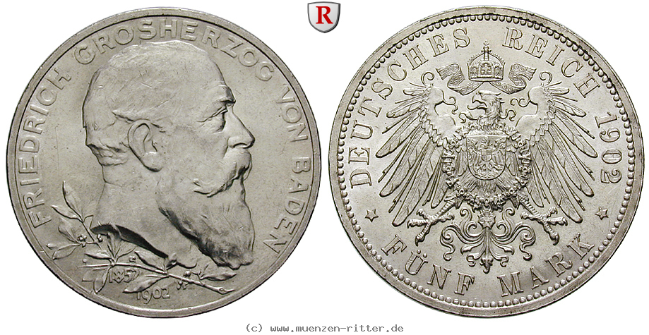 Klicken Sie auf das Bild um es auf Ihrem Rechner zu speichern deutsches-kaiserreich-friedrich-i-5-mark/80510.jpg
