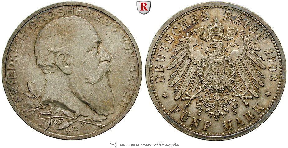 Klicken Sie auf das Bild um es auf Ihrem Rechner zu speichern deutsches-kaiserreich-friedrich-i-5-mark/89560.jpg