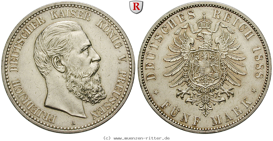 Klicken Sie auf das Bild um es auf Ihrem Rechner zu speichern deutsches-kaiserreich-friedrich-iii-5-mark/102826.jpg