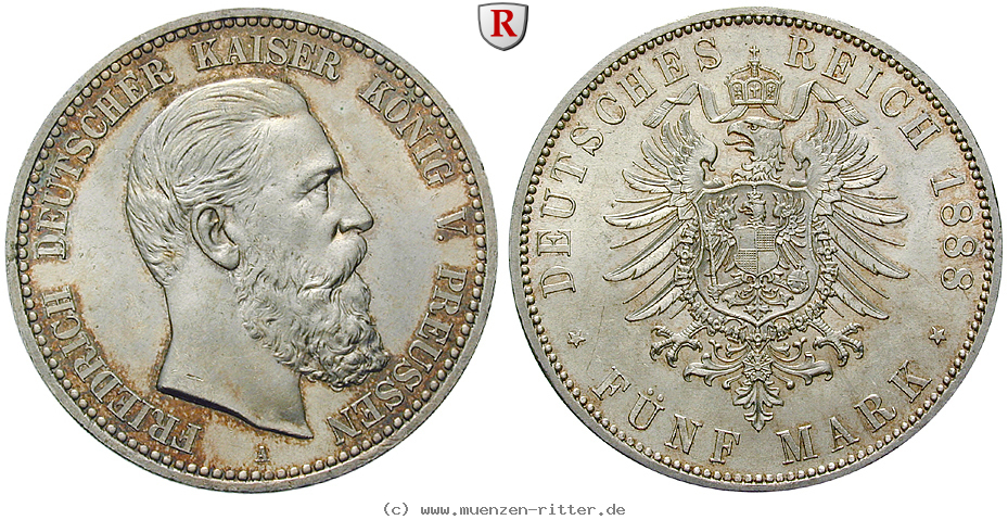 Klicken Sie auf das Bild um es auf Ihrem Rechner zu speichern deutsches-kaiserreich-friedrich-iii-5-mark/72356.jpg