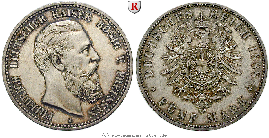 Klicken Sie auf das Bild um es auf Ihrem Rechner zu speichern deutsches-kaiserreich-friedrich-iii-5-mark/84181.jpg