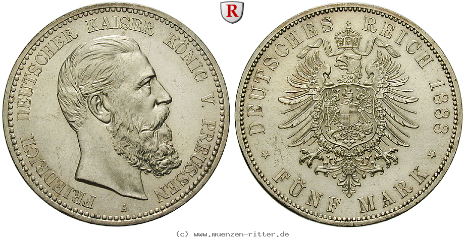 Klicken Sie auf das Bild um es auf Ihrem Rechner zu speichern deutsches-kaiserreich-friedrich-iii-5-mark/97036.jpg