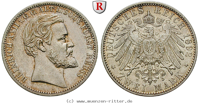 Klicken Sie auf das Bild um es auf Ihrem Rechner zu speichern deutsches-kaiserreich-heinrich-xxii-2-mark/102760.jpg