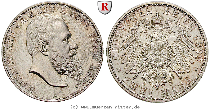 Klicken Sie auf das Bild um es auf Ihrem Rechner zu speichern deutsches-kaiserreich-heinrich-xxii-2-mark/26702.jpg
