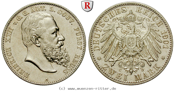 Klicken Sie auf das Bild um es auf Ihrem Rechner zu speichern deutsches-kaiserreich-heinrich-xxii-2-mark/58808.jpg