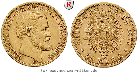 Klicken Sie auf das Bild um es auf Ihrem Rechner zu speichern deutsches-kaiserreich-heinrich-xxii-20-mark/33238.jpg