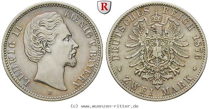 Klicken Sie auf das Bild um es auf Ihrem Rechner zu speichern deutsches-kaiserreich-ludwig-ii-2-mark/70961.jpg