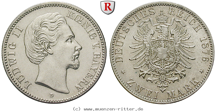 Klicken Sie auf das Bild um es auf Ihrem Rechner zu speichern deutsches-kaiserreich-ludwig-ii-2-mark/72414.jpg