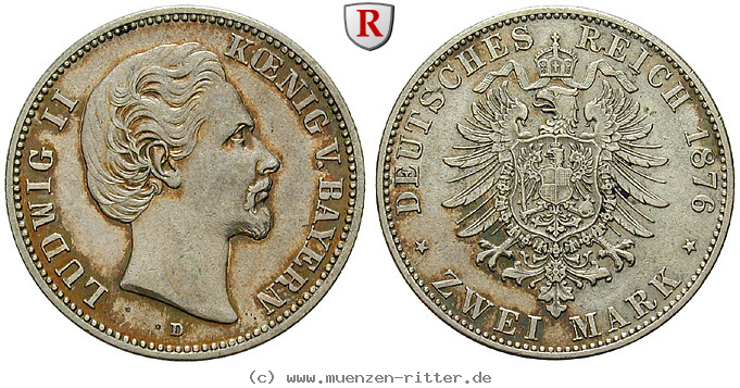 Klicken Sie auf das Bild um es auf Ihrem Rechner zu speichern deutsches-kaiserreich-ludwig-ii-2-mark/89568.jpg