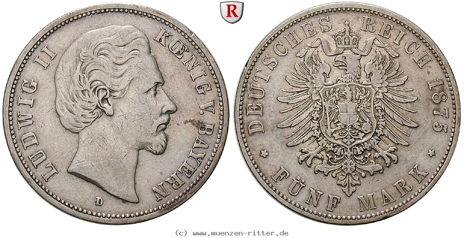 Klicken Sie auf das Bild um es auf Ihrem Rechner zu speichern deutsches-kaiserreich-ludwig-ii-5-mark/11695.jpg