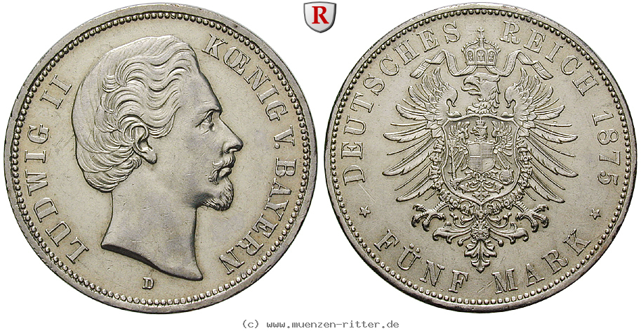Klicken Sie auf das Bild um es auf Ihrem Rechner zu speichern deutsches-kaiserreich-ludwig-ii-5-mark/70955.jpg