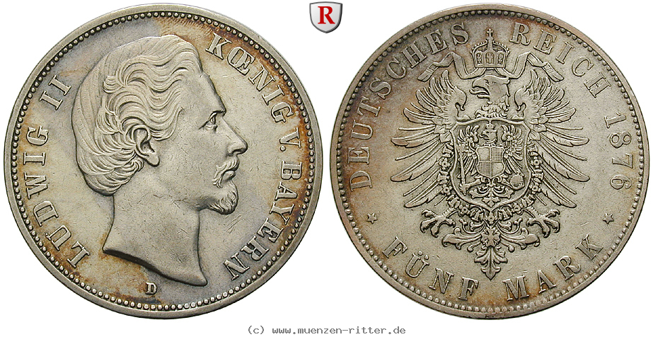 Klicken Sie auf das Bild um es auf Ihrem Rechner zu speichern deutsches-kaiserreich-ludwig-ii-5-mark/91503.jpg