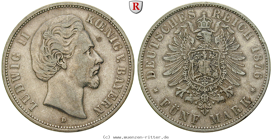 Klicken Sie auf das Bild um es auf Ihrem Rechner zu speichern deutsches-kaiserreich-ludwig-ii-5-mark/98127.jpg