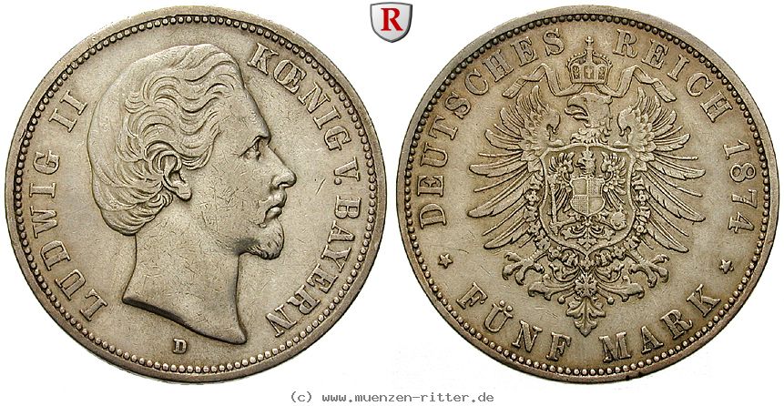 Klicken Sie auf das Bild um es auf Ihrem Rechner zu speichern deutsches-kaiserreich-ludwig-ii-5-mark/ejae8016.jpg