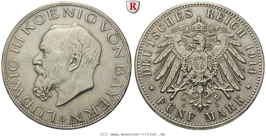 deutsches-kaiserreich-ludwig-iii-5-mark/100356.jpg