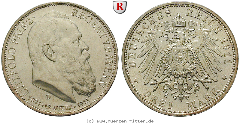 Klicken Sie auf das Bild um es auf Ihrem Rechner zu speichern deutsches-kaiserreich-luitpold-prinzregent-3-mark/102110.jpg