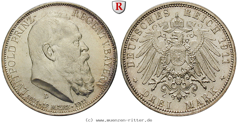 Klicken Sie auf das Bild um es auf Ihrem Rechner zu speichern deutsches-kaiserreich-luitpold-prinzregent-3-mark/102112.jpg
