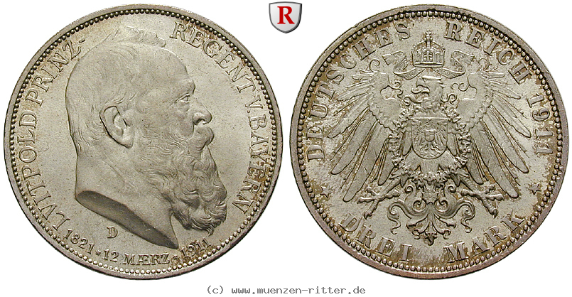 Klicken Sie auf das Bild um es auf Ihrem Rechner zu speichern deutsches-kaiserreich-luitpold-prinzregent-3-mark/36245.jpg